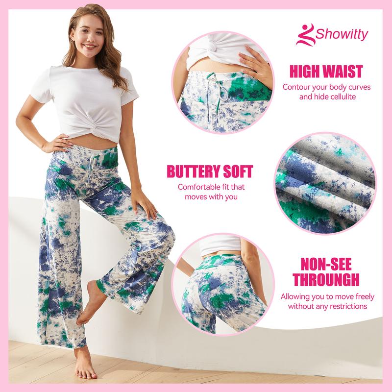 SHOWITTY 3 Pack Plus Size Women's Pajama Pants, Soft Comfy Casual Yoga Wide Leg Pants Loungewear Lady Pjs Comfort Basic Homewear Pajama Set