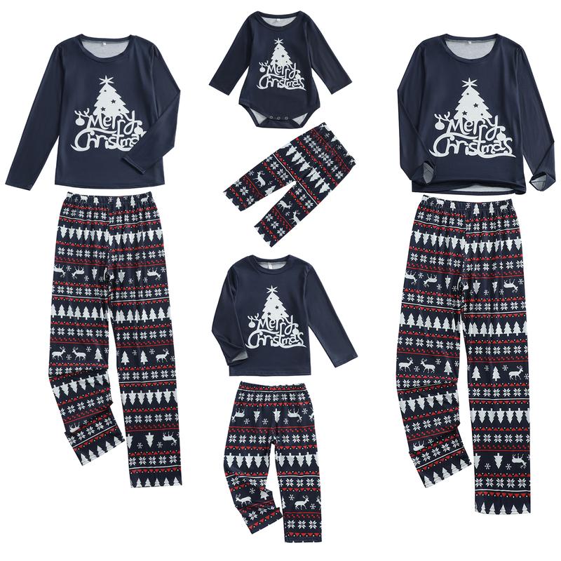 Christmas Pajamas for Family Matching Pajamas Set Xmas Christmas tree Holiday Sleepwear