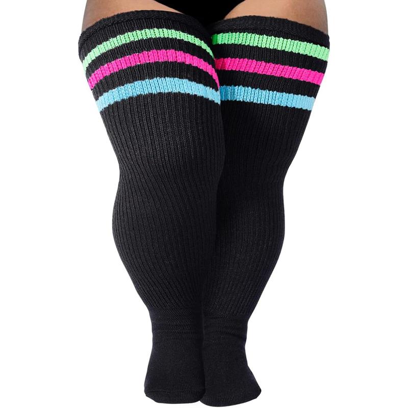 Plus Size Thigh High Socks for Thick Thighs- Extra Long Womens Cable Knitted Over Knee High Leg Warmer Womenswear Underwear