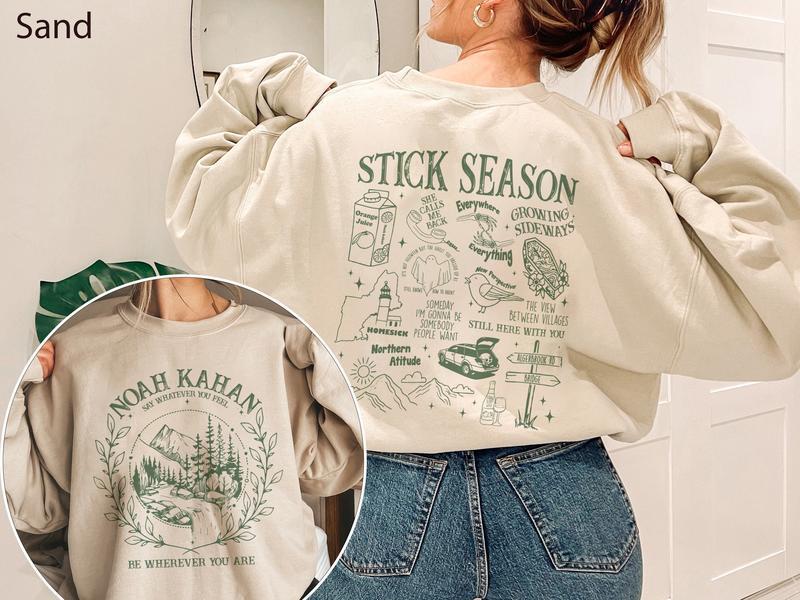 Vintage Stick Season 2024 Sweatshirt Retro Noah Kahan Tour 2024 Shirt Noah Kahan Merch You're Gonna Go Far Country Tour Shirt - Unisex Tshirt Sweatshirts Hoodie Shirt - Unisex Cotton Fabric Shirt for Men and Women Sweatshirts Sweatshirts