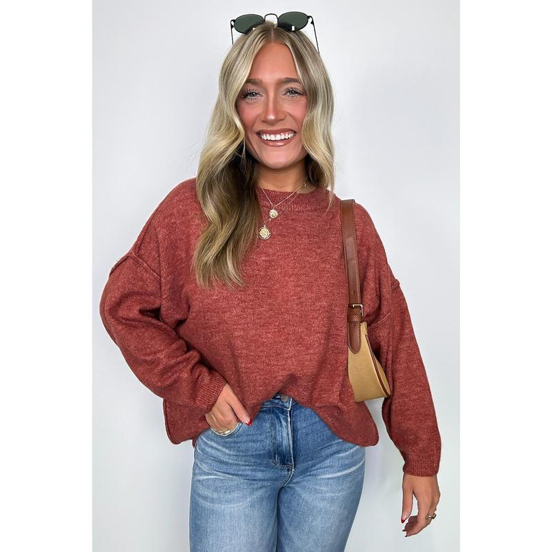 Cozy Midnights Oversized Round Neck Sweater - BACK IN STOCK