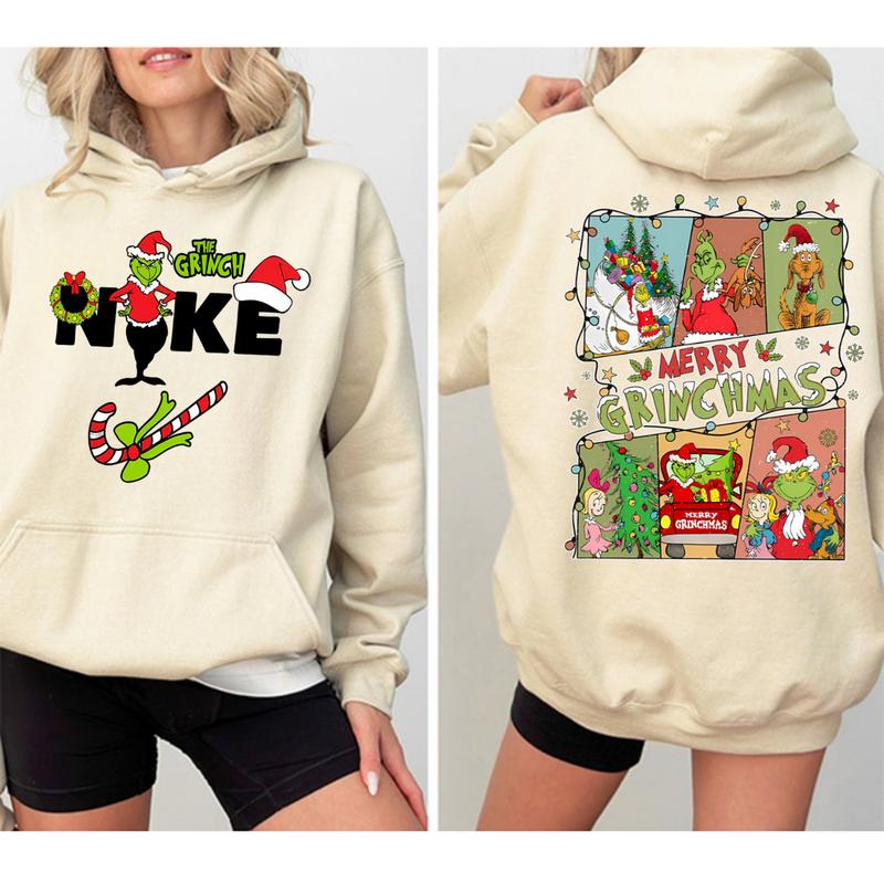 Merry Grinchmas Sweatshirt, Hoodie, T-Shirt, Christmas Grinchy Shirt, Grinchhh Family Top, Grinchh Shirt, Two Sided ShirtT-Shirts (Gildan 5000)