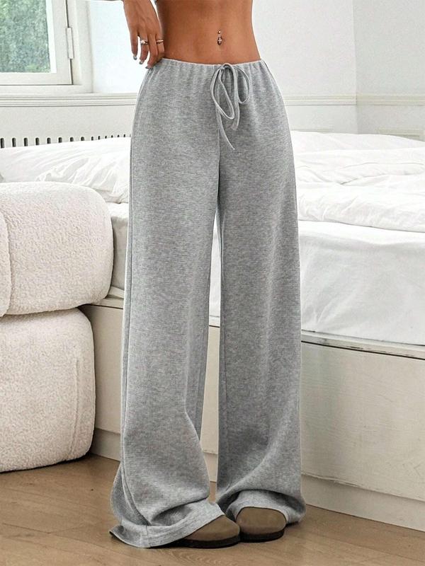 Women's Striped Print Tie Front Straight Leg Pants, Casual Comfy Trousers for Spring & Fall, Women's Bottoms for Daily Wear