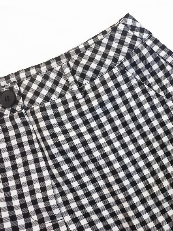 Women's Plaid Print Button Fly Wide Leg Pants, Casual Comfy Pocket Design Trousers for Daily Wear, Ladies Bottoms for All Seasons