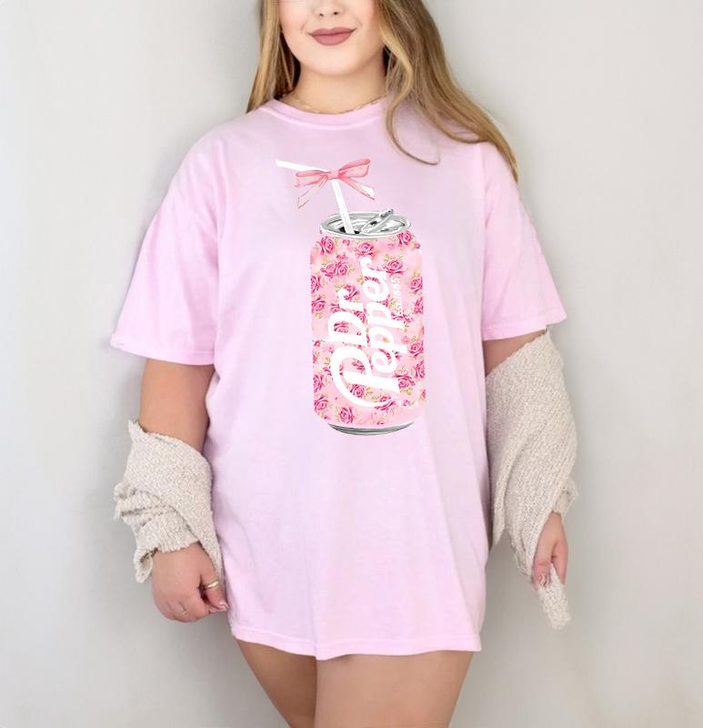 Dr Pepper SweatShirt, Cute Dr Pepper T-Shirt, Floral Dr Pepper Sweatshirt, Dr Pepper Bow Crewneck, Dr Pepper Pink Bow Shirt, Y2K Crewneck, Soda Shirt