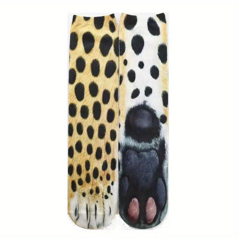 4 Pairs Animal Paw Funny Socks 3D Tubular Novelty Crazy Cat Paw Socks Mens Womens Womenswear Underwear