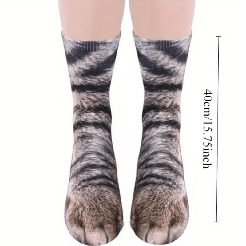 4 Pairs Animal Paw Funny Socks 3D Tubular Novelty Crazy Cat Paw Socks Mens Womens Womenswear Underwear