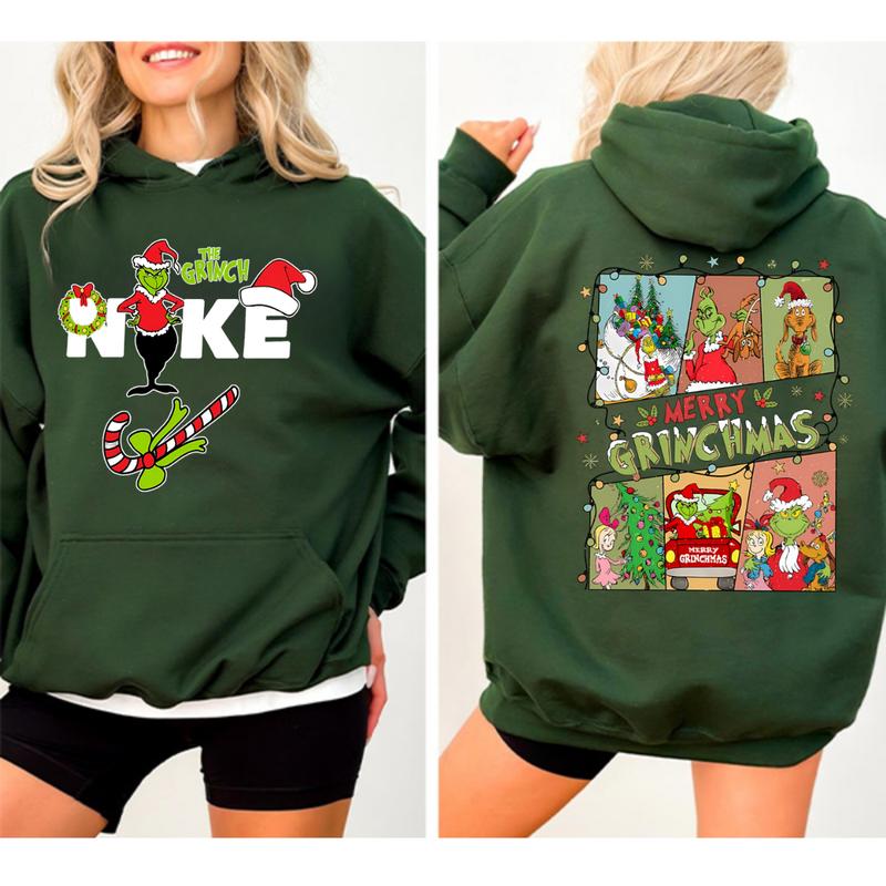 Merry Grinchmas Sweatshirt, Hoodie, T-Shirt, Christmas Grinchy Shirt, Grinchhh Family Top, Grinchh Shirt, Two Sided ShirtT-Shirts (Gildan 5000)