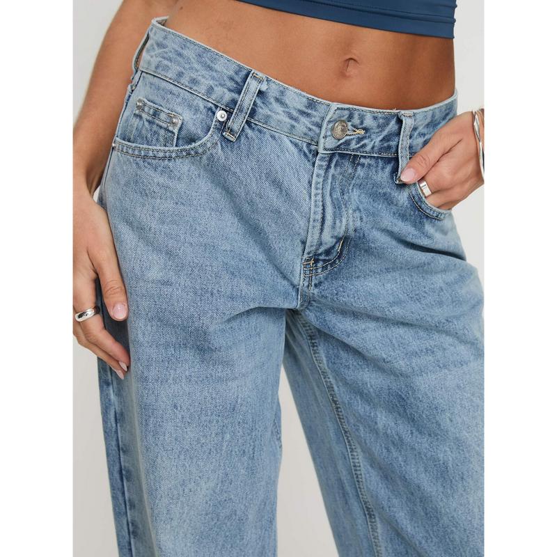 Serenitia Mid Rise Relaxed Jeans Light Wash