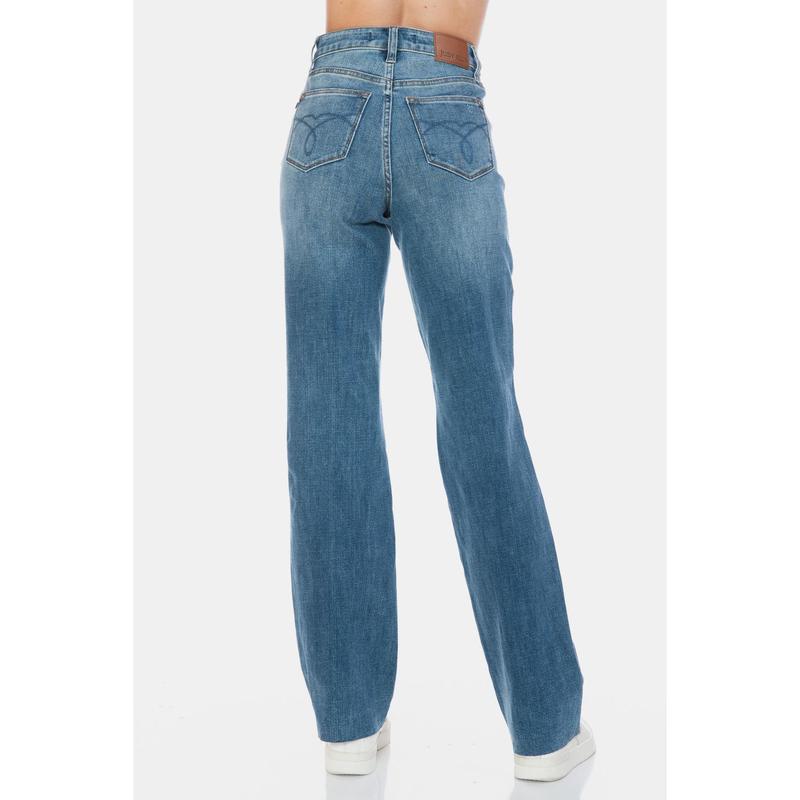 Judy Blue Full Size Tummy Control Cut Raw Hem Straight Jeans