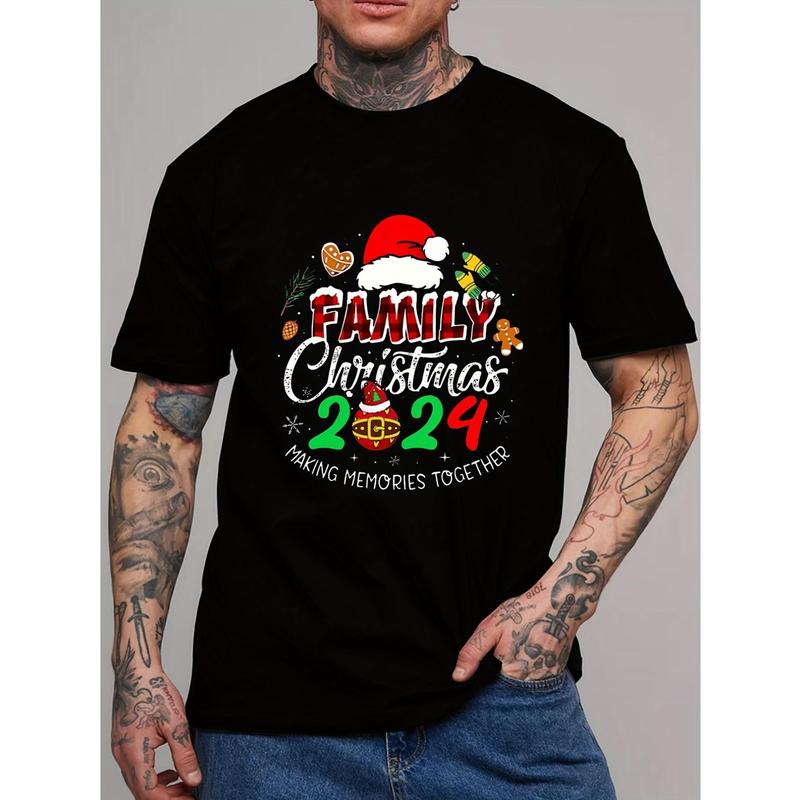 christmas2024 2024 Family Christmas T-shirt, 2024 Christmas T-shirt, Christmas Crew Neck T-shirt, Family Christmas, Christmas Group, Christmas Parent-Child Outfitgraphic tees