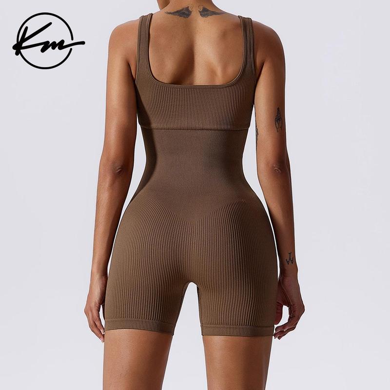 KatchMe Womenswear Seamless Thin Waist Stretch Playsuit(Live),Sleeveless Tank,Butt Lifter and Tummy Control Bodysuit,Plain Slim-Fitting Shapewear