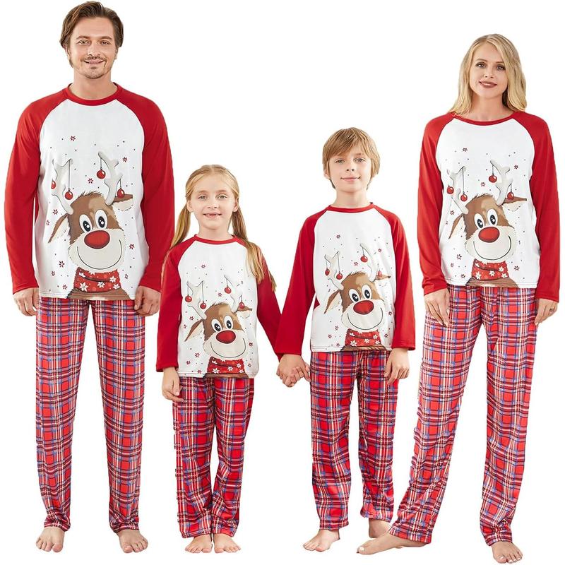 Calsunbaby Christmas Pyjamas Family Matching Pjs Set Holiday Pajamas Set Sleepwear Nightwear for Womens Mens Kids Baby