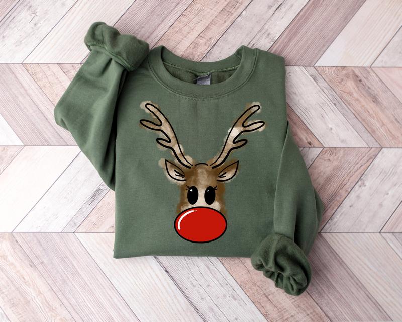 Christmas Reindeer Sweatshirt, Christmas Sweatshirt, Christmas Sweater, Christmas Shirt, Holiday Gift, Christmas Family Shirt, Santa Shirt