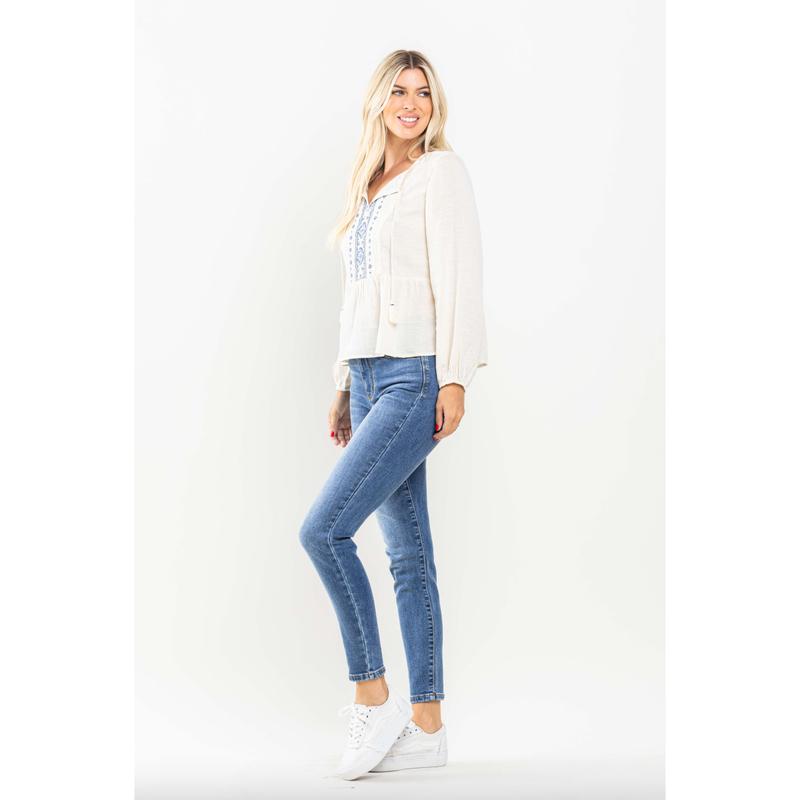 Judy Blue Thermal Skinny Jeans - Medium Wash