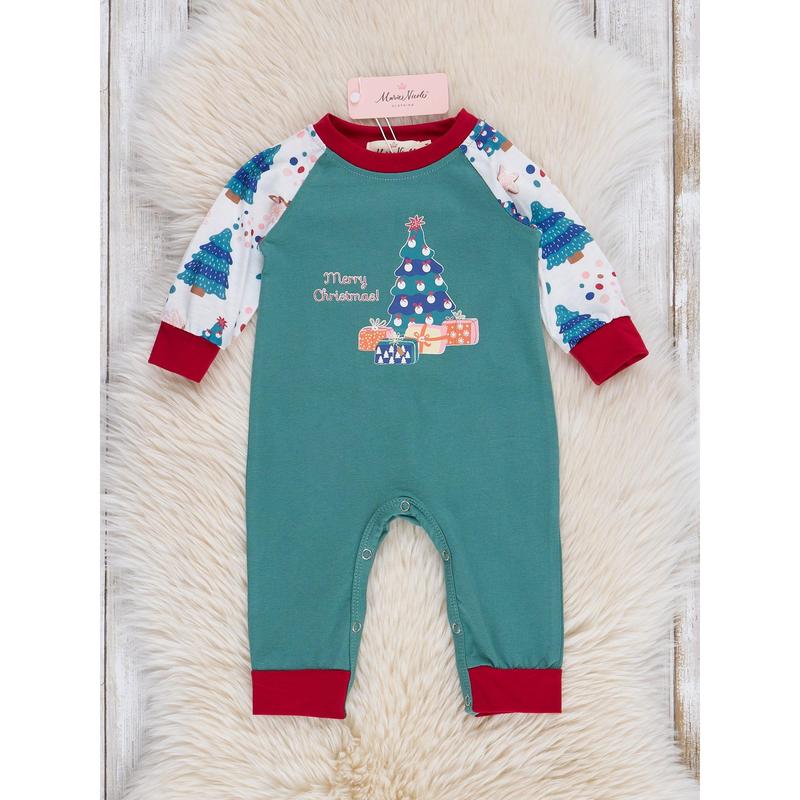 Green Christmas Tree Raglan Family Pajamas