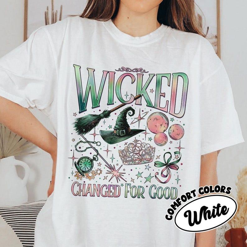 Wicked Change For Good Shirt, Defy Gravity Broomstick Magic Wand, Wizard Movie Fan Shirt, Wicked Musical Fan Gift, Gildan Unisex Crewneck, Top Casual Basic