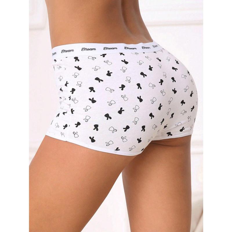 6Pcs Women's Boxer Pants, Women's Boxer Pants Quad Pants Comfortable Soft Skin Friendly Panties Cute Cartoon Panties, Women's Boxer Pants Non-Marking Comfortable Panties