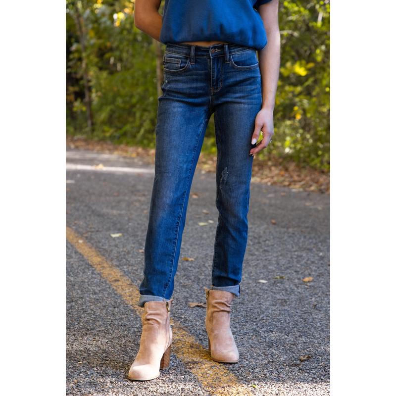 *Three Length* Judy Blue One Step At A Time Mid-Rise Relaxed Denim Fabric Fit