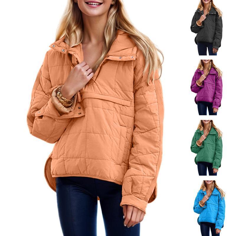 Women's Oversized Hooded Puffer Jacket Quilted Lightweight Winter Warm Pullover Padded Hoodies Coat winter jacket