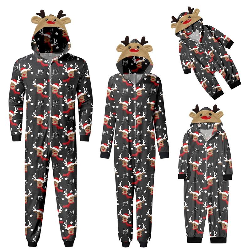 Couple Matching Pajamas Set Soft Holiday Sleepwear Christmas Matching Pjs for Adults Drawstring with Pockets