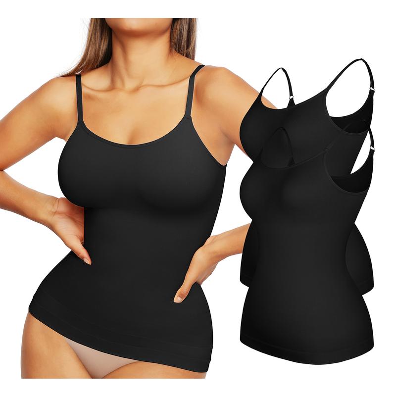 FeelinGirl Pack of 2 Shapewear Tank Tops for Women Tummy Control  Seamless Compression Cami Shaper Comfort Womenswear Fabric