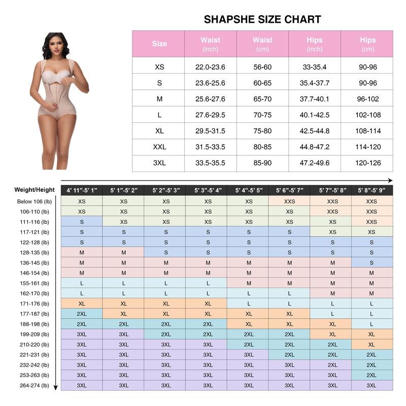 SHAPSHE Shapewear for Women Tummy Control Bodysuit Waist Shapewear