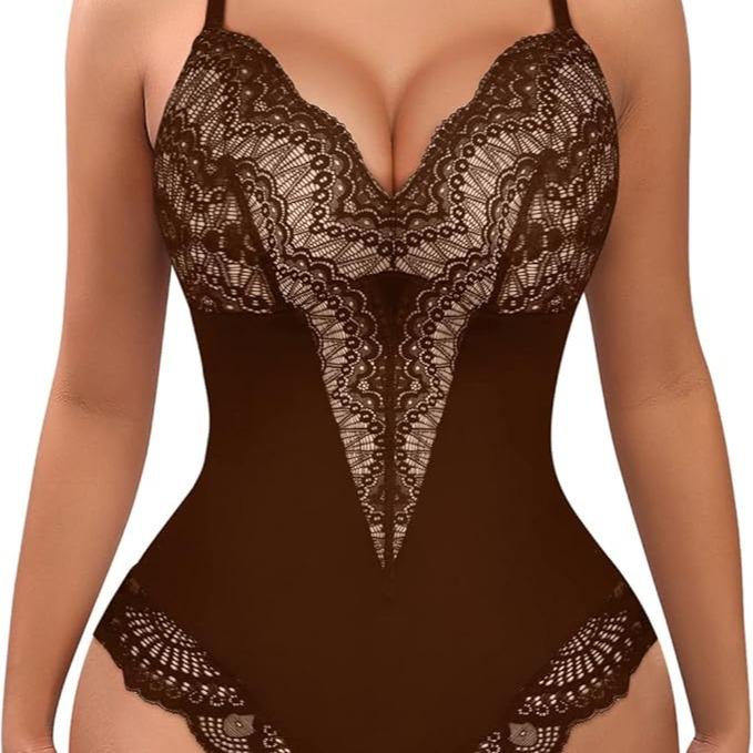 FeelinGirl Valentine's Day Sexy Low-back Ultra-versatile Lace Bodysuit tts Short Comfort Womenswear