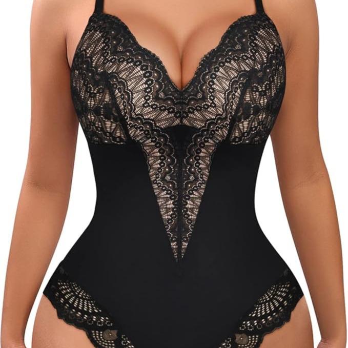 FeelinGirl Valentine's Day Sexy Low-back Ultra-versatile Lace Bodysuit tts Short Comfort Womenswear