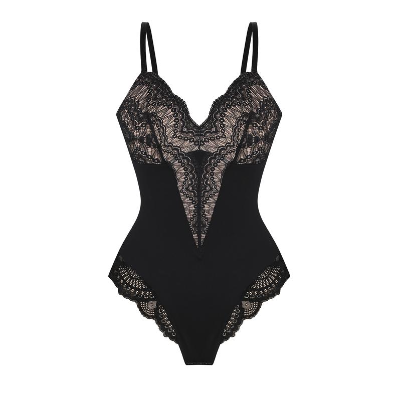 FeelinGirl Valentine's Day Sexy Low-back Ultra-versatile Lace Bodysuit tts Short Comfort Womenswear