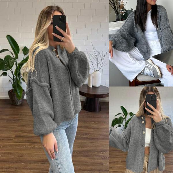 SCUSTY Womens Cardigan Sweaters Casual Lightweight Long Sleeve Button Up Knit Oversized 2024 Fall Outwear