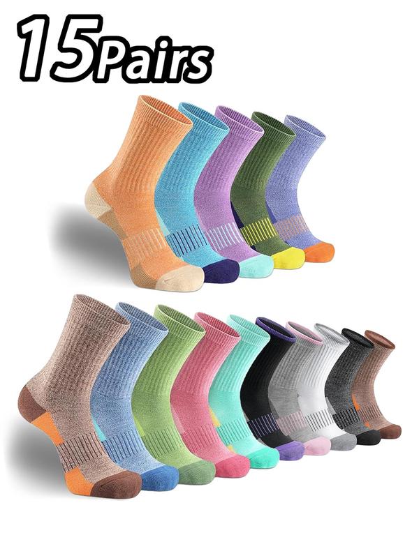 Women's Colorblock Mid-calf Socks, Casual Soft Comfy Breathable Socks for Daily Wear, Women's Socks for All Seasons