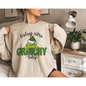 Feeling Extra Green Today Sweatshirt, Cute Grincmas Sweater, Funny Christmas Shirt, Family Matching Shirt, Christmas Gift, For Men, For Women, Full Size