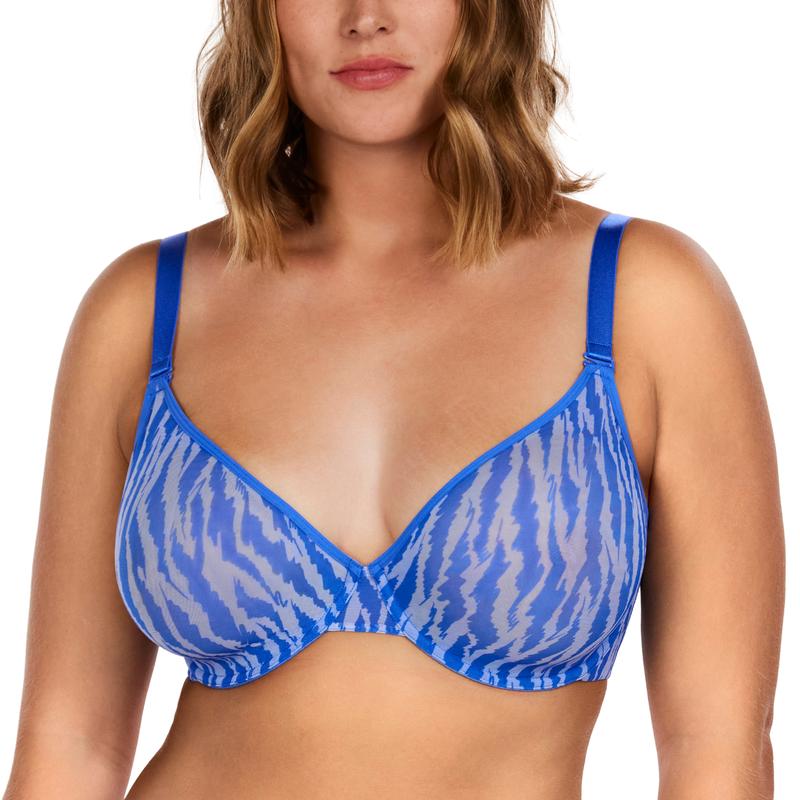 Zebra Wild Unlined Plus Size Breathable Soft Mesh No Padding Underwire Women Bra Womenswear Comfort