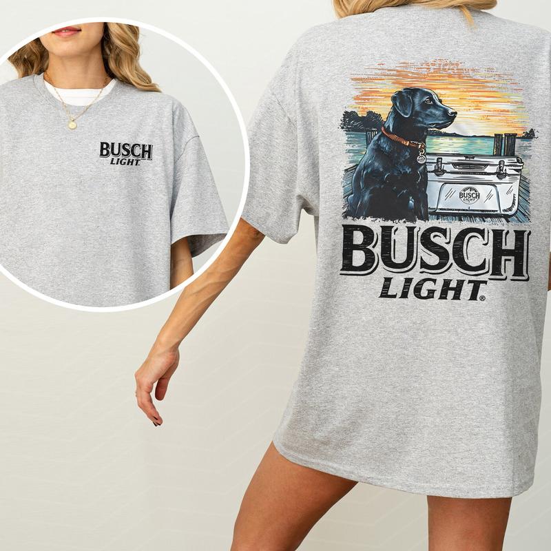 Limited Busch Light Men Best Friend 2-Sided Shirt, Men's Best Friend Dog T-shirt, Drinking Tshirt, Vintage Outdoors Tee, Beer Drink Tops, Womenswear