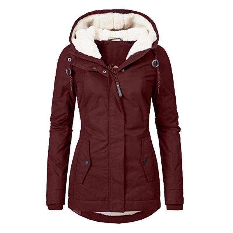 Winter Cotton Dress Women's School Overcome Fleece-lined Hooded Warm Jacket Mid-Length Women's Cotton-Padded Clothing Women Womenswear Coats