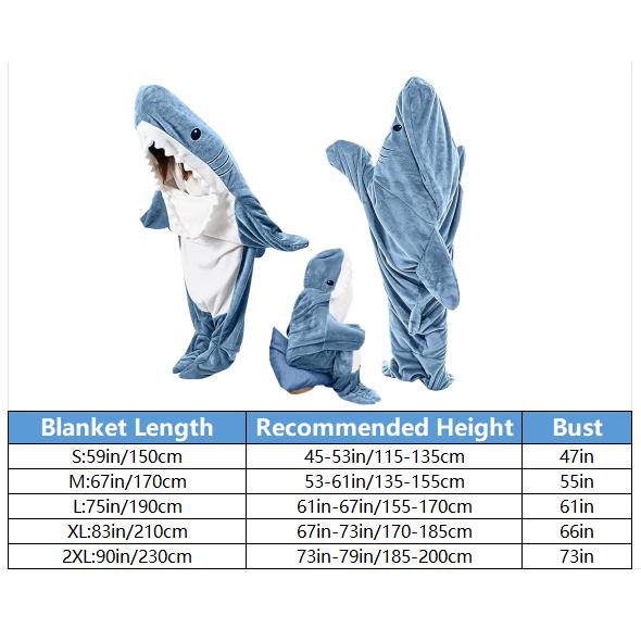 Shark Blanket Hoodie Onesie Adult & Kid, Wearable Shark Blanket, Shark Sleeping Bag, Soft Cozy Shark Onesie Costume Womenswear Clothing