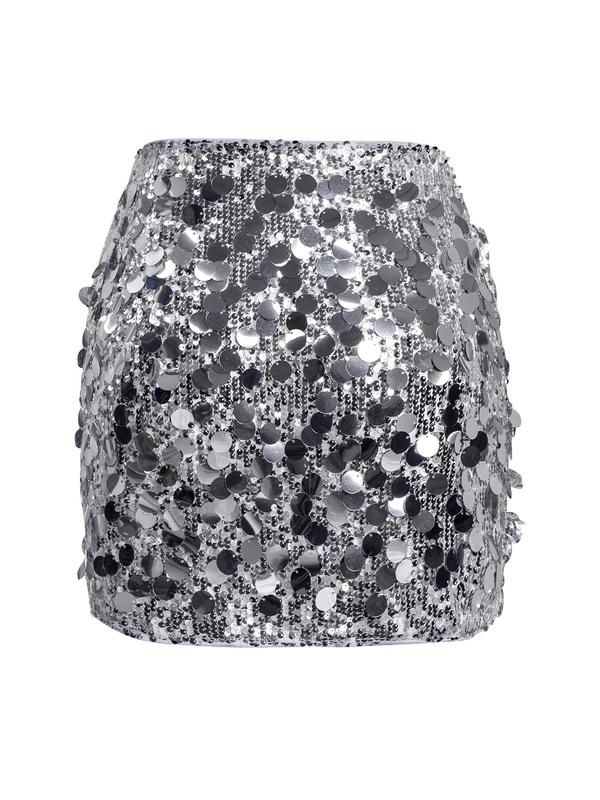 Women's Glitter Sequin Short Skirt, Fashionable Party Skirt For Dating Club, Ladies Bottoms For All Seasons