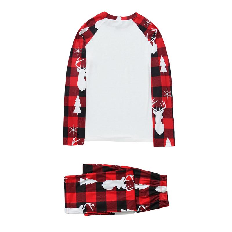 Matching Christmas Pajamas For Family Cute Christmas Snowman Tops and Plaid Trousers Home Clothes Set