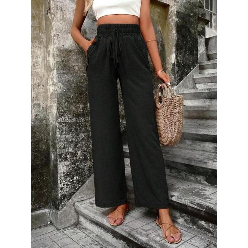 2024 Autumn and Winter Hot Sale Ladies New Casual Pants Elastic High Waist Loose Trousers for Women