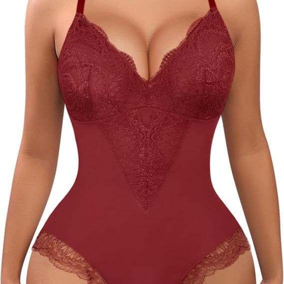 FeelinGirl Valentine's Day Sexy Low-back Ultra-versatile Lace Bodysuit tts Short Comfort Womenswear