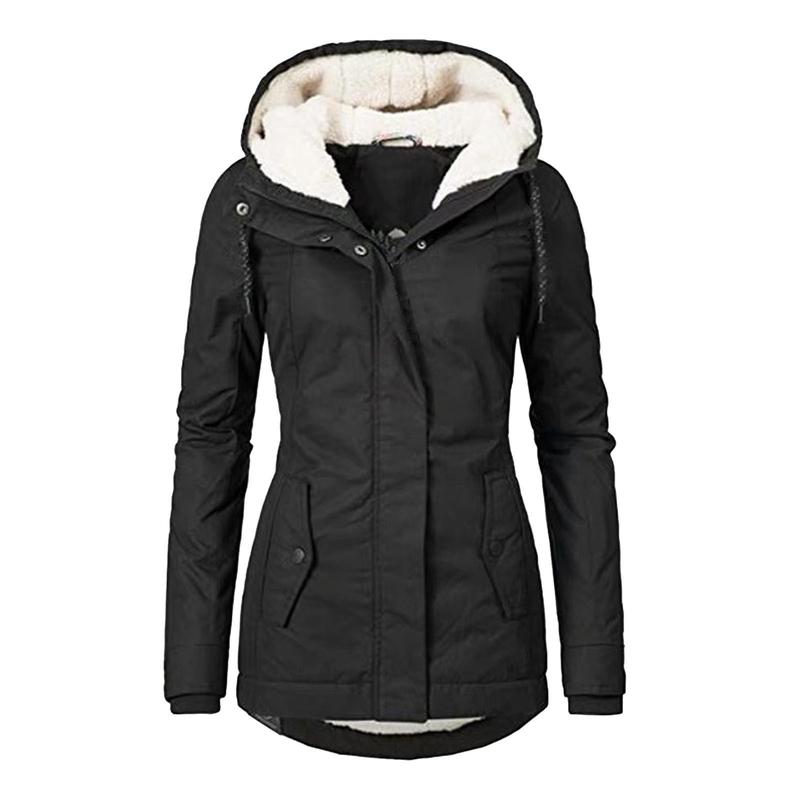 Winter Cotton Dress Women's School Overcome Fleece-lined Hooded Warm Jacket Mid-Length Women's Cotton-Padded Clothing Women Womenswear Coats