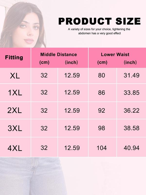 Women's Plus Size Adjustable Hook & Eye Waist Trainer with Flexible Steel Bones Design, Zipper Solid Color High Waist Shapewear, Tummy Control Shaper for Women