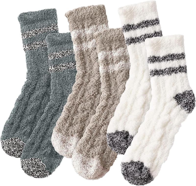 3 5 Pairs Fuzzy Socks for Women - Fluffy Socks Women, Cozy Socks for Women Slipper Socks