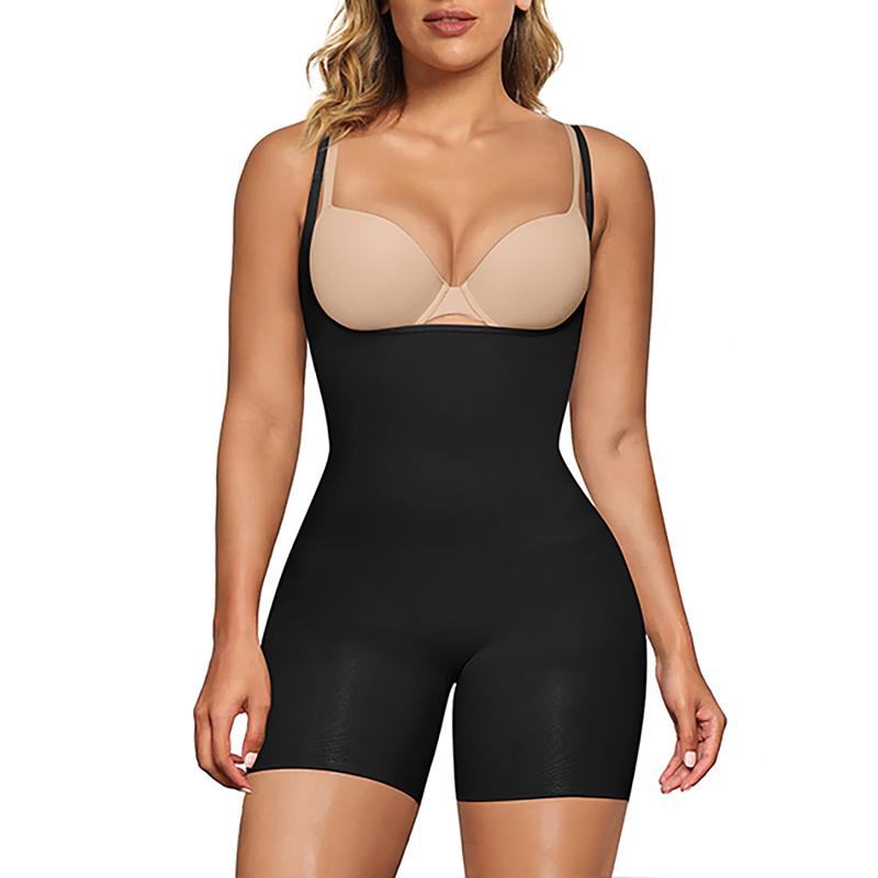 SHAPERX Women's Bodysuit Tummy Control Shapewear Open Bust Thigh Slimmer Seamless Body suit Womenswear