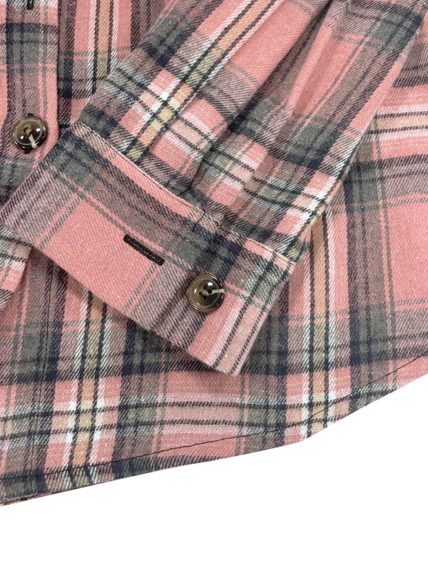  Plaid Print Button Shirt, Casual Long Sleeve Collared Top for Fall & Winter, Women's Clothes for Daily Wear