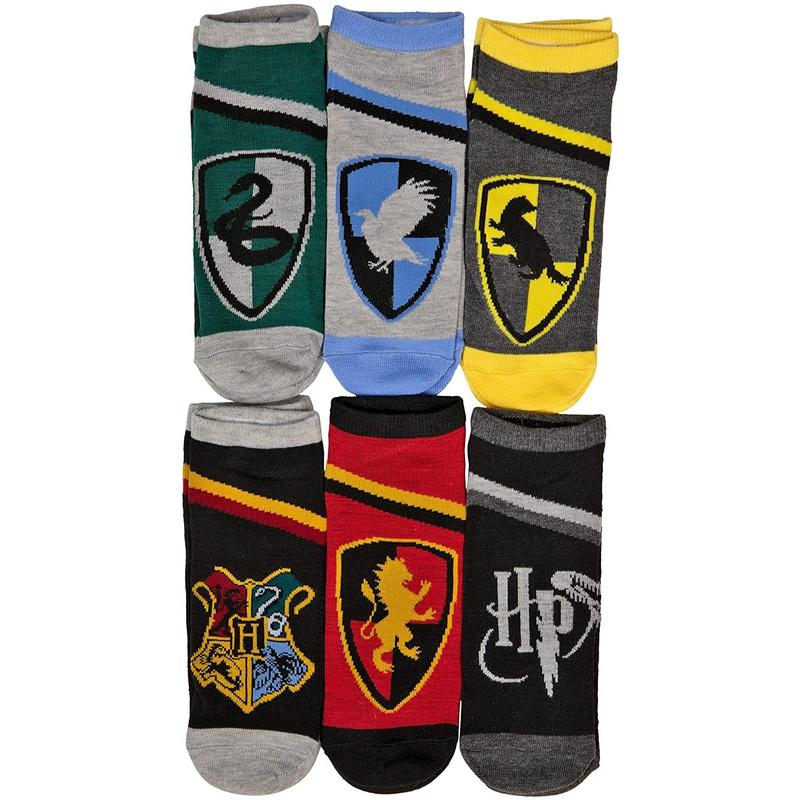 Harry Potter Women's Ankle Socks House Crests and Symbol 6-Pair Pack