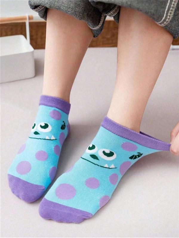 Random Cartoon Pattern Socks, Cute Comfy Breathable Socks for Men & Women, Couple Socks for Daily Wear