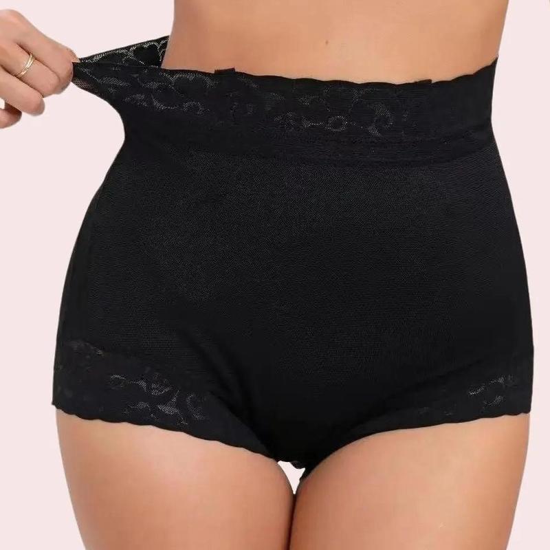 Women's Contrast Lace High Waist Shapewear Shorts Hip Enhancer Boyshorts Panties Belly Control Anti Chafing Underwear Womenswear Sexy Under Dress