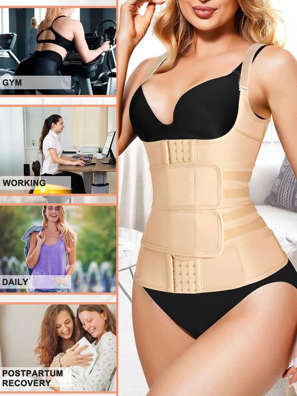 Women's Solid Adjustable Strap Hook & Eye Shapewear Cami Top, Slimming Tummy Control Shaper, Shapewear for Women, Fall Wear, Fallfreshness